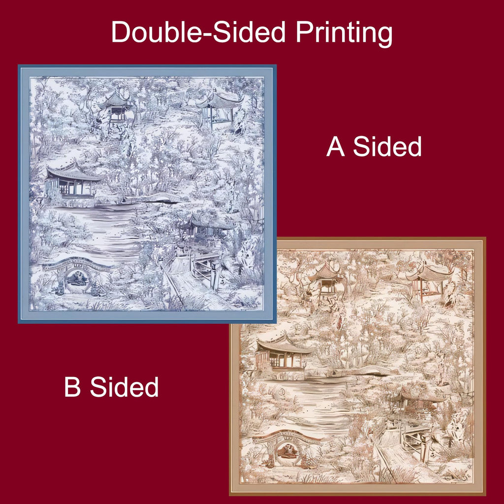 Women's Double-Sided Floral Wool Silk Scarf