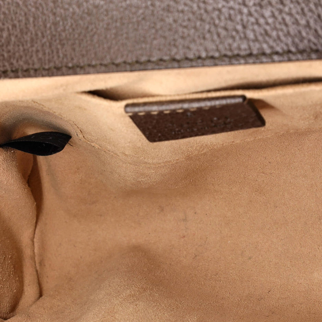 Pre-Loved Small Brown Printed Canvas Shoulder Bag